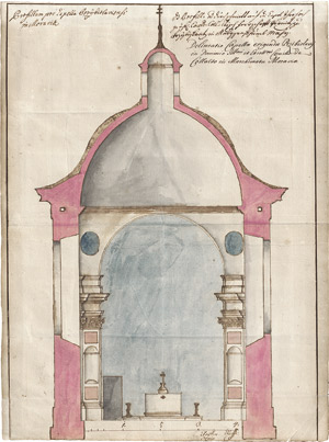 Lot 6923, Auction  113, Böhmisch, 18. Jh. Architekturentwürfe für eine erzbischöfliche Kapelle in Mähren ("Moravia")