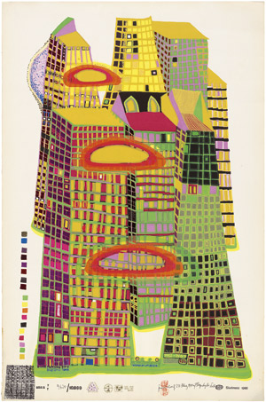 Lot 8393, Auction  113, Hundertwasser, Friedensreich, Good Morning City - Bleeding Town