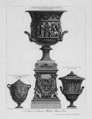 Lot 5806a, Auction  114, Piranesi, Giovanni Battista, Vasi, candelabri, cippi, sarcophagi, tripodi, lucerne, ed ornamenti antichi. 2 Radierungen