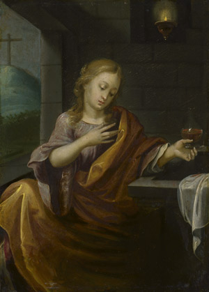 Lot 6010, Auction  114, Niederländisch, 17. Jh. Maria Magdalena am Grab Christi