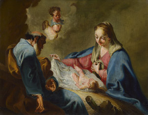 Lot 6018, Auction  114, Venezianisch, 18. Jh. Die Geburt Christi