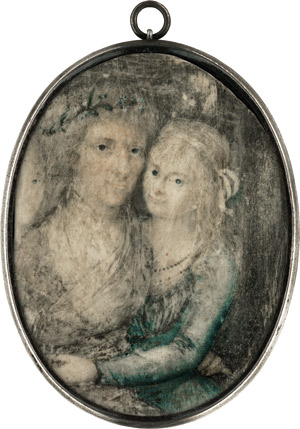 Lot 6411, Auction  114, Noortwyck, Franz Joseph, Doppelbildnis zweier Frauen, die ältere in grauem Kleid, die jüngere in hellblauem Kleid, plus kleine Miniatur nach Füger