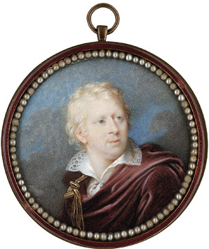 Lot 6447, Auction  114, Füger, Heinrich Friedrich - Schule, Bildnis eines blonden jungen Mannes in bordeauxrotem Umhang, vor Wolkenhintergrund