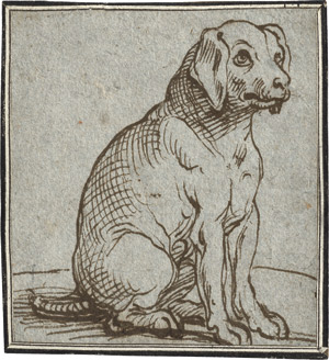 Lot 6564, Auction  114, Bolognesisch, 17. Jh. Sitzender Hund