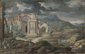 Lot 6569, Auction  114, Blarenberghe, Louis-Nicolas van, Gewitter bei der Villa des Horaz in den Sabiner Bergen 