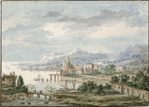 Lot 6615, Auction  114, Rademaker, Abraham, Ideale Küstenlandschaft mit Hafenstadt