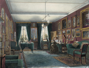 Lot 6655, Auction  114, Lobedan, Clara Augusta Amalie Emma, Fanny Lewald in ihrem Studierzimmer in der Matthäikirchstraße 21 in Berlin-Tiergarten