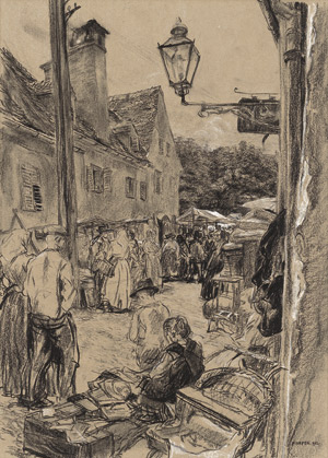 Lot 6746, Auction  114, Hofer, Franz, Auf dem Bauernmarkt in Malatzky