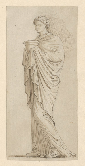 Lot 6809, Auction  114, Deutsch, Anfang 19. Jh. Studie einer antike Marmorskulptur, eine Priesterin darstellend