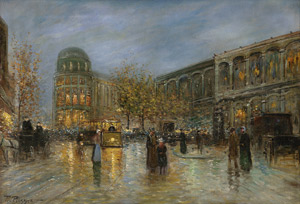 Lot 7426, Auction  114, Pleissner, Rudolf, Ansicht vom Postdamer Platz bei Nacht