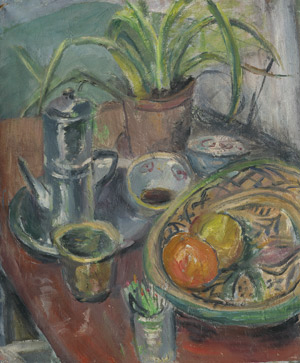 Lot 8001, Auction  114, Albert-Lasard, Lou, Stilleben mit Cafetiére, Agave und Obstschale