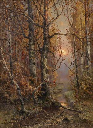 Lot 8168, Auction  114, Krebepz, Honig, Sonnenuntergang im Birkenwald