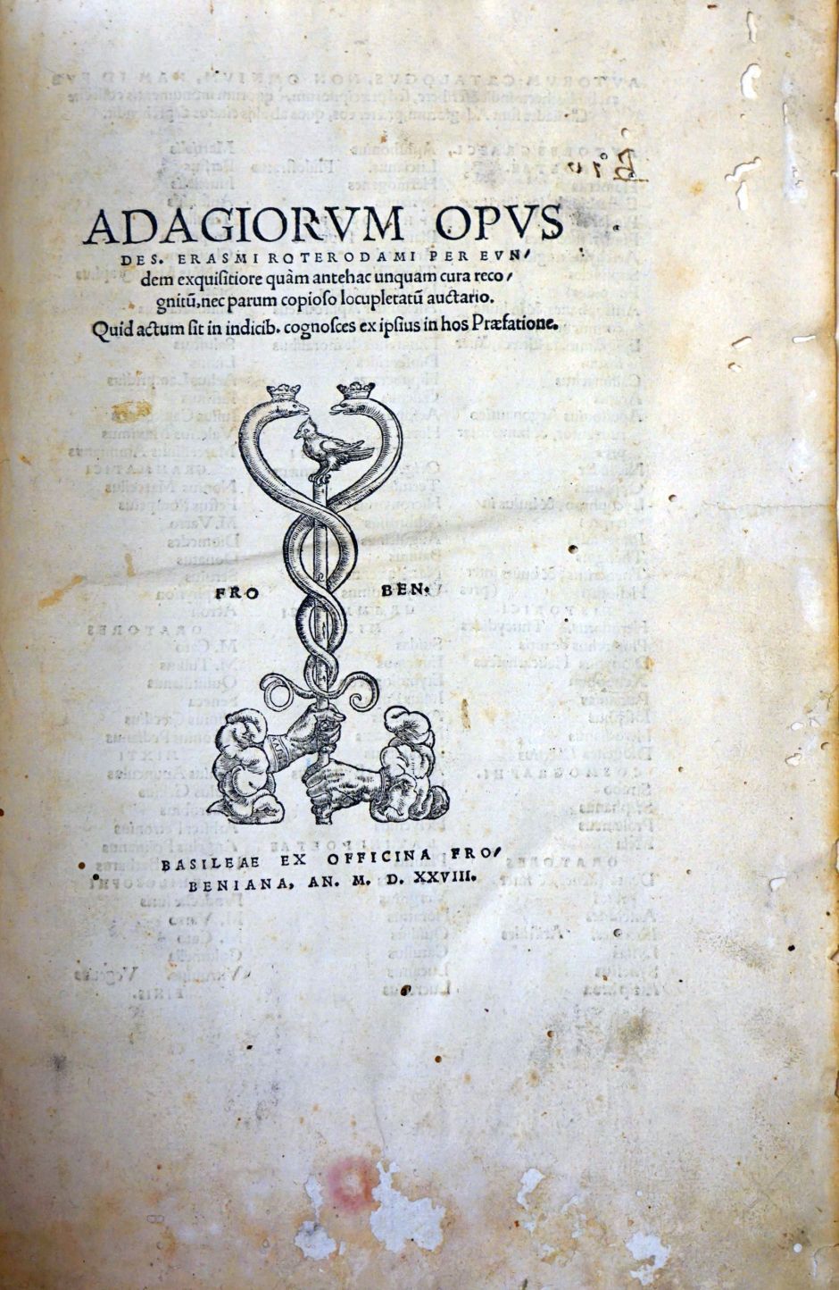 Lot 1102, Auction  115, Erasmus von Rotterdam, Desiderius, Adagiorum Opus