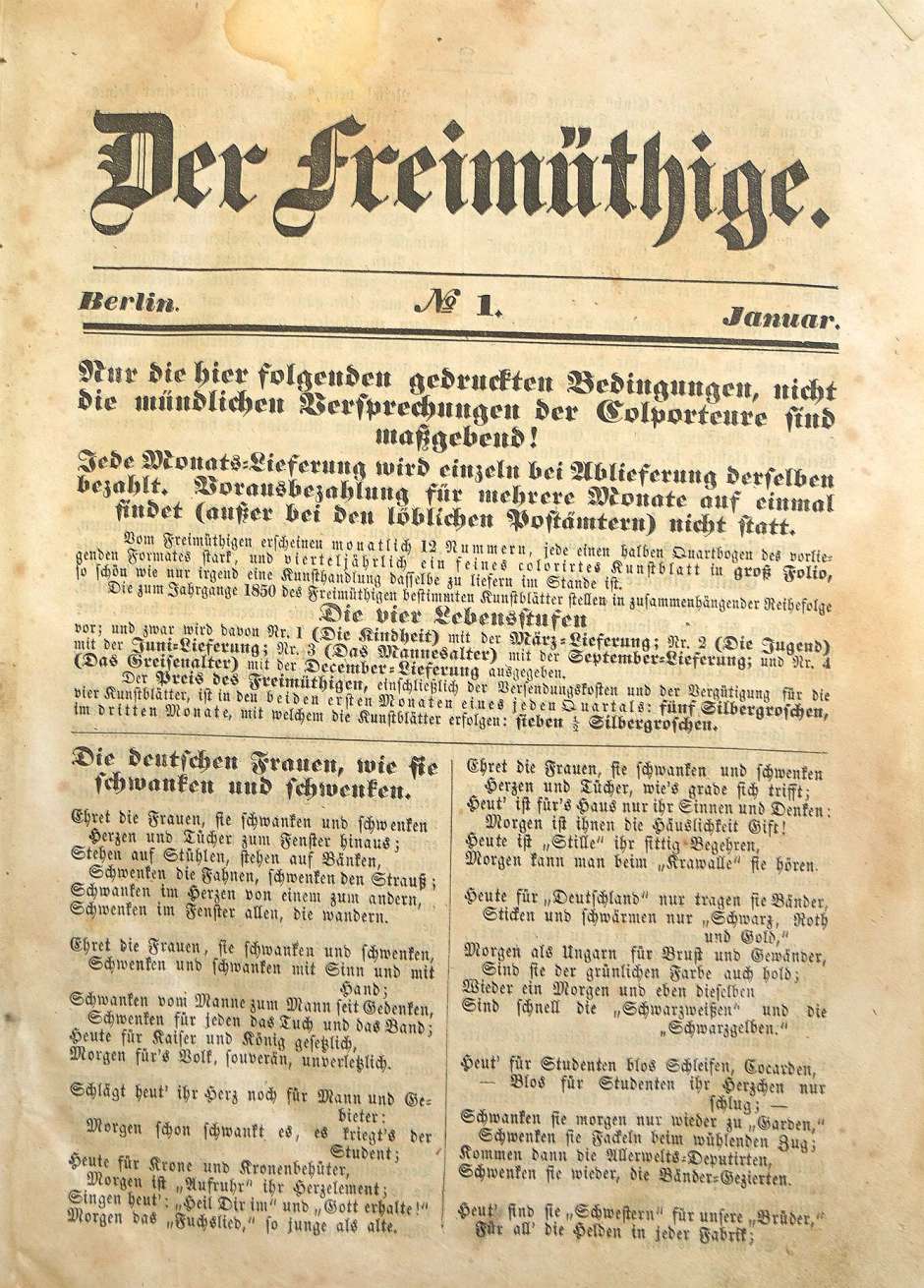 Lot 2054, Auction  115, Freimüthige, Der, Jahrgang 1850