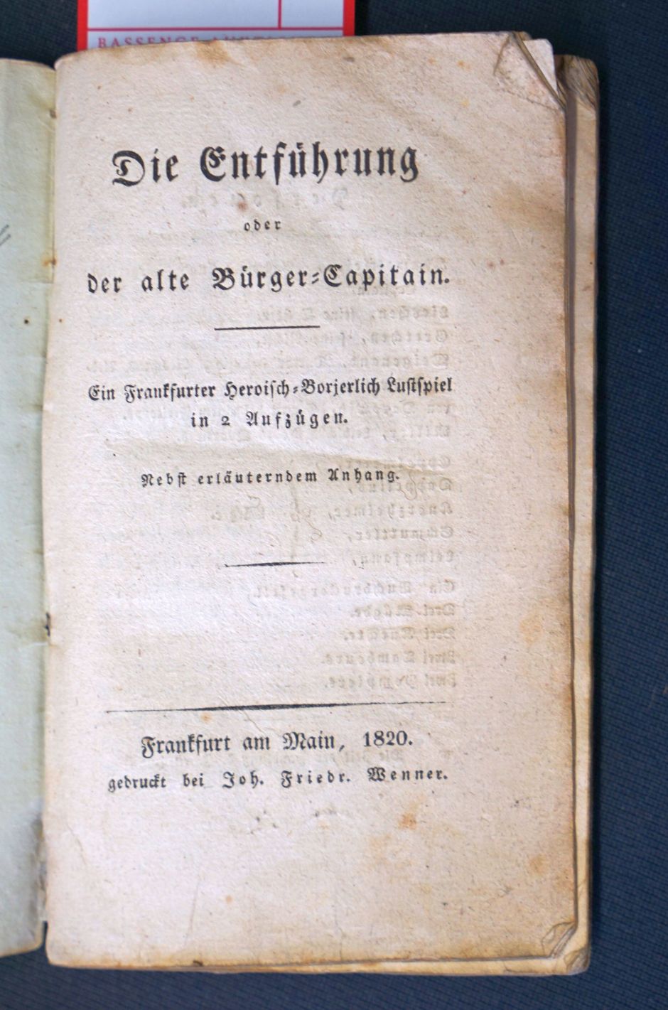 Lot 2118, Auction  115, Malss, Carl, Die Entführung oder der alte Bürger-Capitain