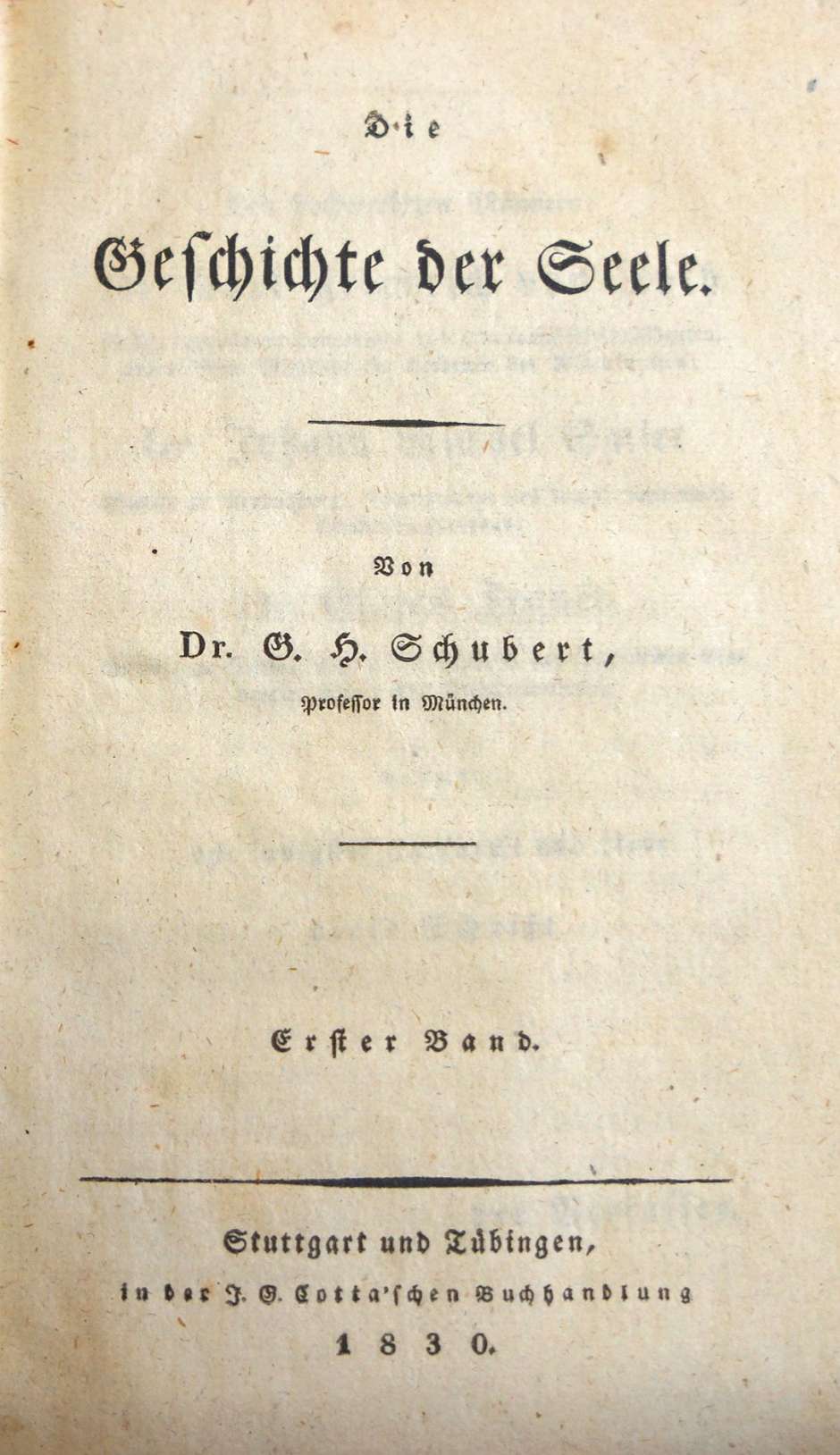 Lot 2158, Auction  115, Schubert, Gotthilf Heinrich, Die Geschichte der Seele