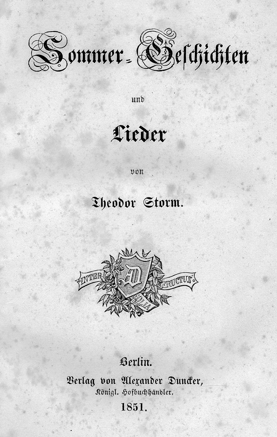 Lot 2175, Auction  115, Storm, Theodor, Sommer-Geschichten und Lieder