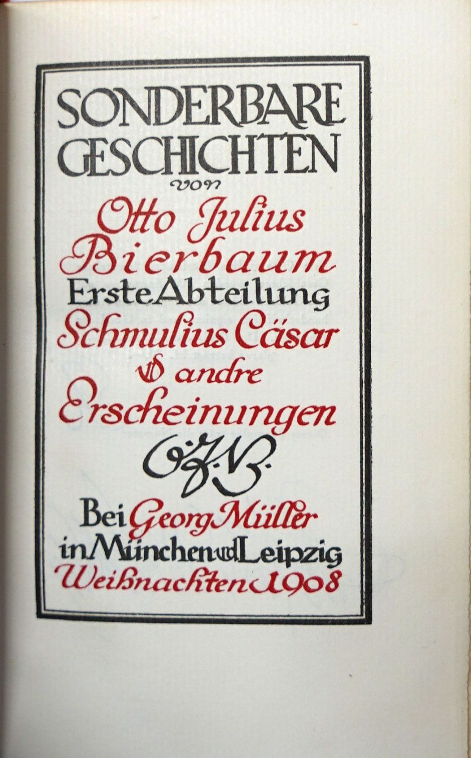 Lot 3023, Auction  115, Bierbaum, Otto Julius, Sonderbare Geschichten