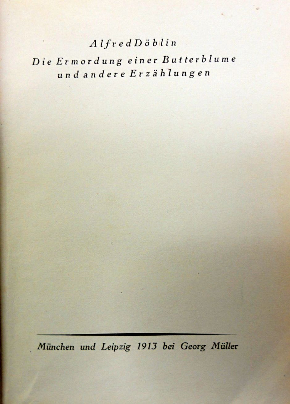 Lot 3081, Auction  115, Döblin, Alfred, Die Ermordung einer Butterblume und andere Erzählungen.