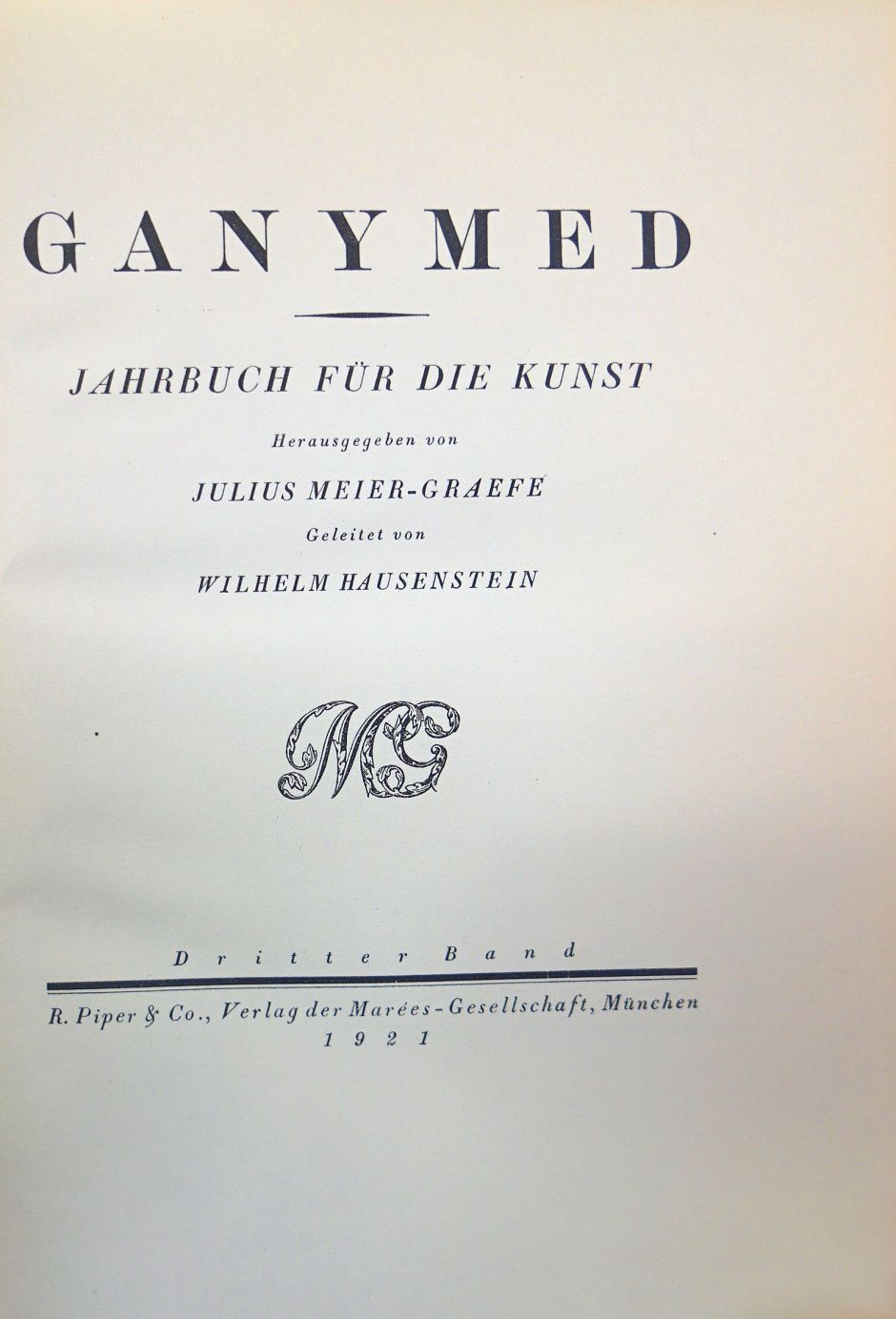 Lot 3112, Auction  115, Ganymed, Jahrbuch für die Kunst