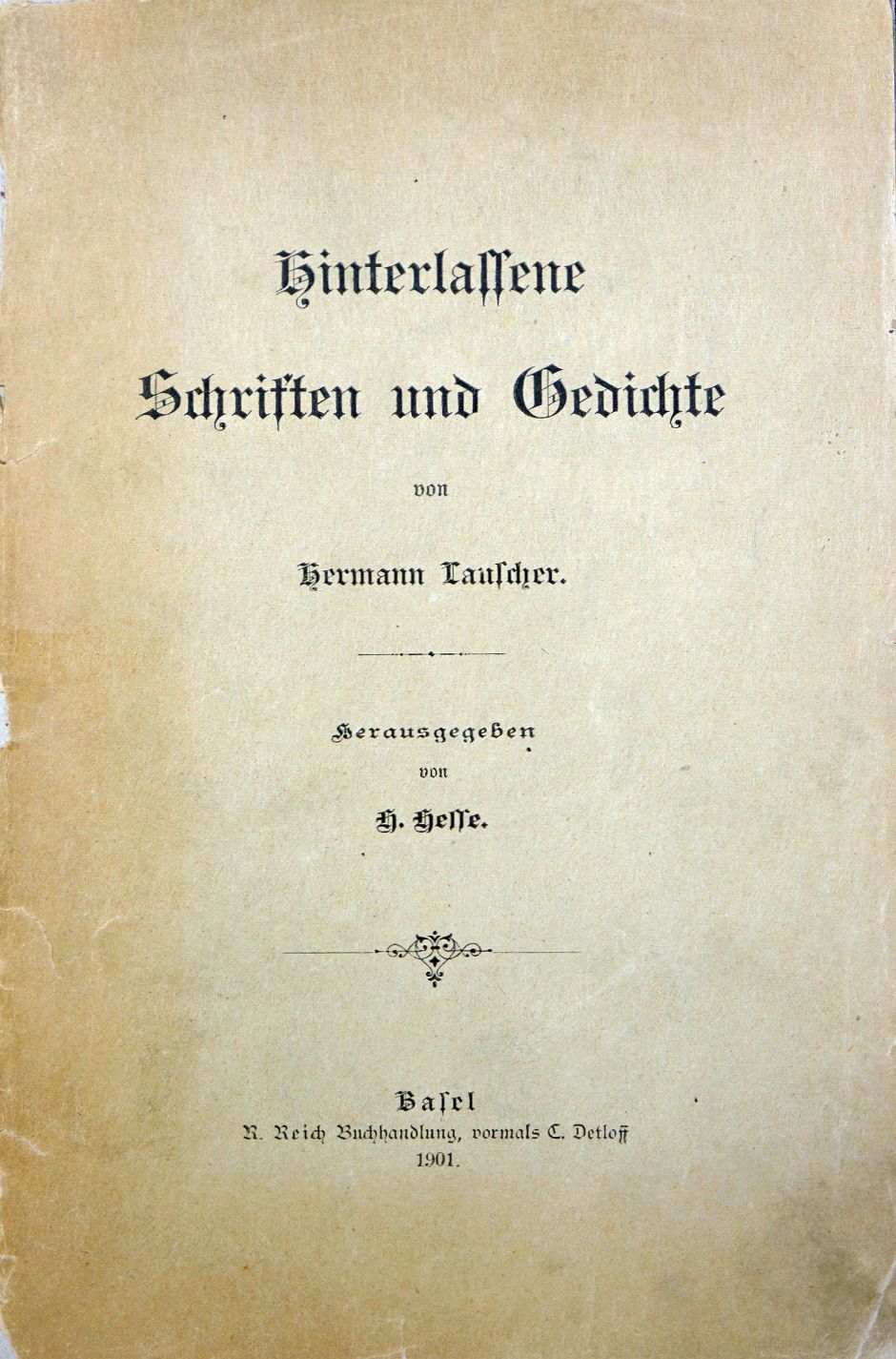 Lot 3169, Auction  115, Hesse, Hermann, Hinterlassene Schriften von H. Lauscher