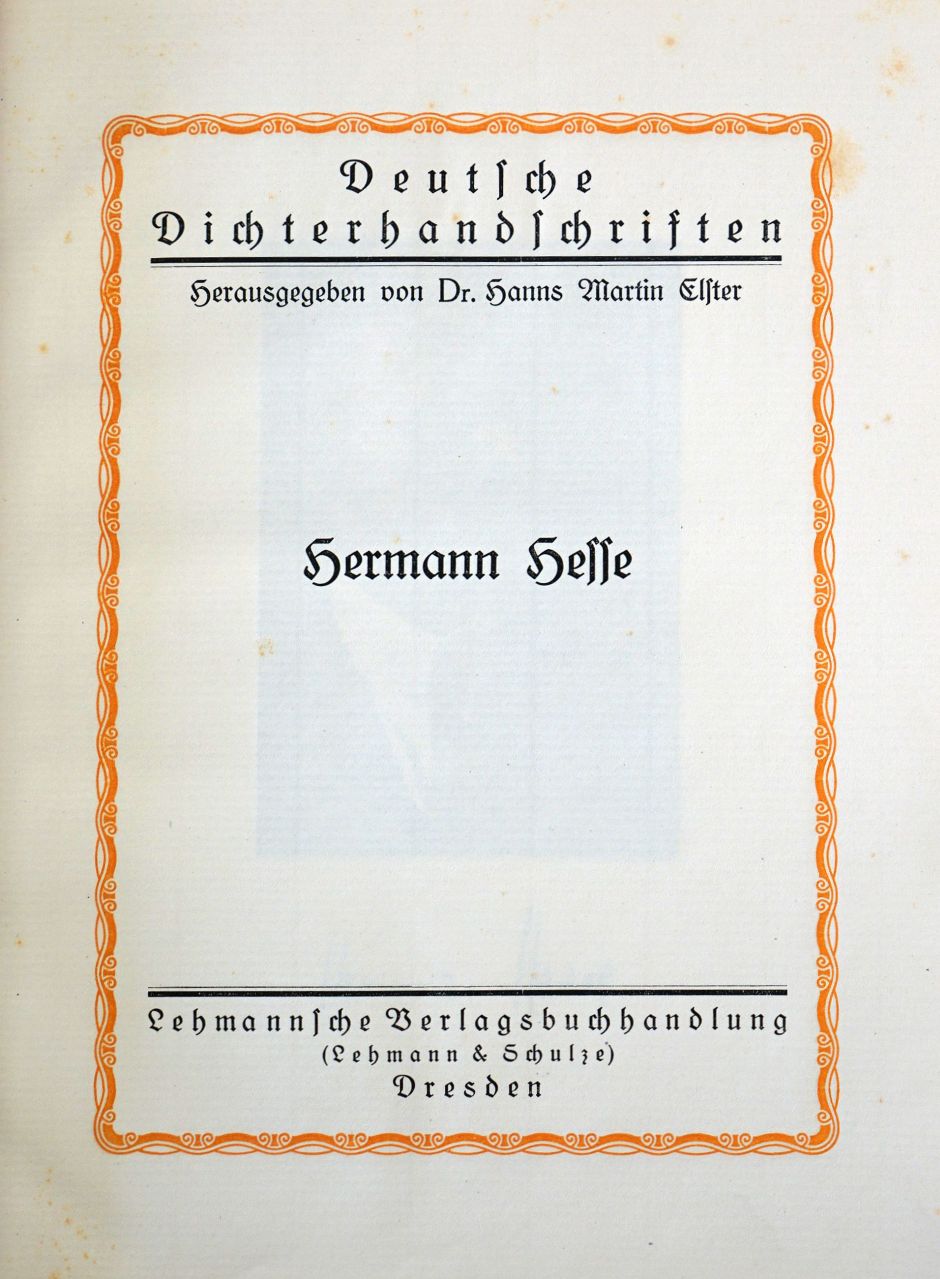 Lot 3170, Auction  115, Hesse, Hermann, Im Pressel'schen Gartenhaus