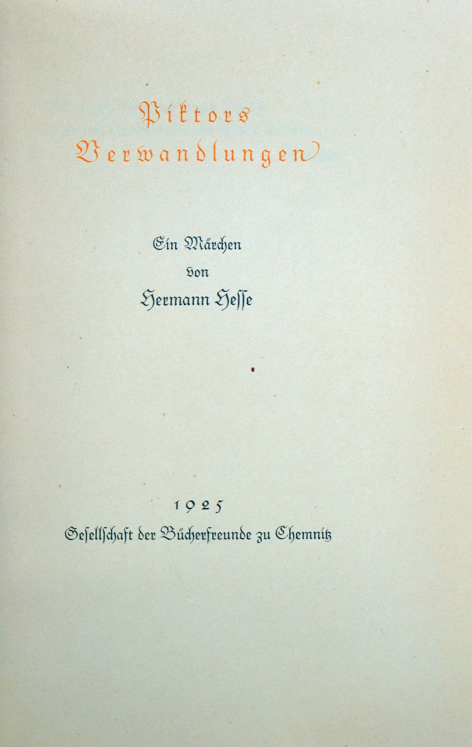Lot 3178, Auction  115, Hesse, Hermann, Piktors Verwandlungen
