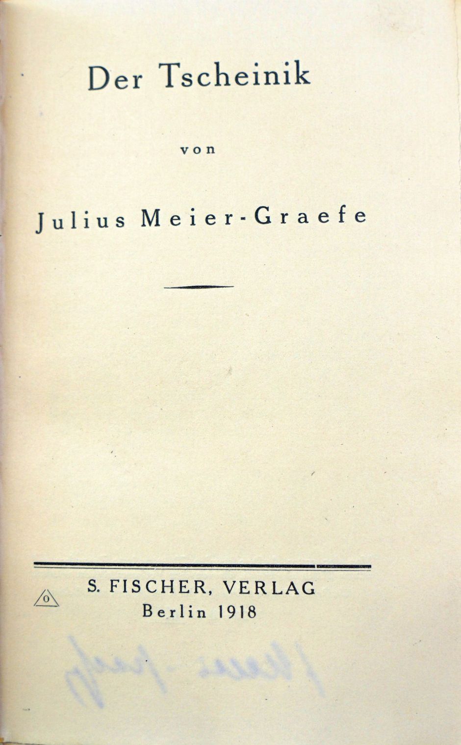 Lot 3306, Auction  115, Meier-Graefe, Julius, Der Tscheinik