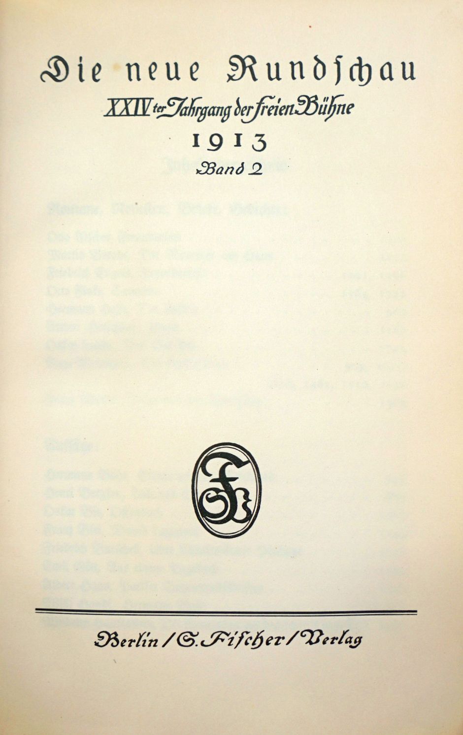 Lot 3325, Auction  115, Neue Rundschau, Die, Jahrgänge 1913-1917