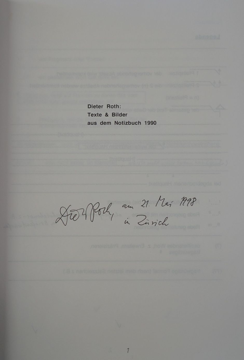 Lot 3385, Auction  115, Roth, Dieter, Texte & Bilder aus dem Notizbuch 1990