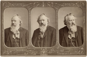 Lot 4011, Auction  115, Brahms, Johannes, Triplex portrait of Johannes Brahms