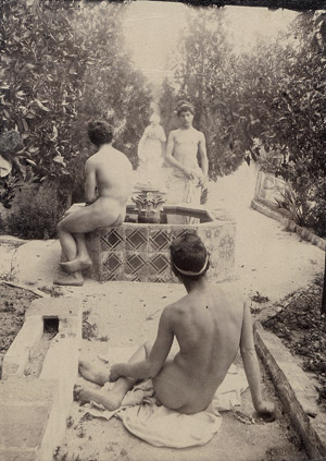 Lot 4025, Auction  115, Gloeden, Wilhelm von, Male nudes in garden