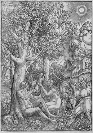 Lot 5014, Auction  115, Altdorfer, Erhard, um 1540. Adam und Eva im Garten Eden