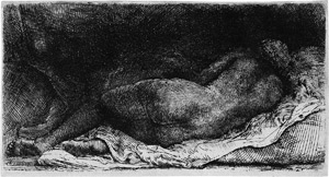 Lot 5185, Auction  115, Rembrandt Harmensz. van Rijn, Liegende nackte Frau - La négresse couchée