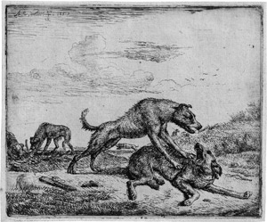 Lot 5222, Auction  115, Velde, Adriaen van de, Kämpfende Hunde