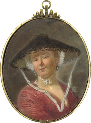 Lot 6023, Auction  115, Englisch, um 1770. Bildnis einer Dame  mit dunklem Sonnenhut