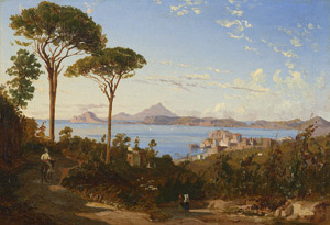 Lot 6058, Auction  115, Deutsch, 19. Jh. Blick auf Posillipo mit Capo Miseno, im Hintergrund Ischia