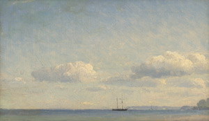 Lot 6071, Auction  115, Neumann, Johan Carl, Segelschiff vor einer bewaldeten Küstenlandschaft