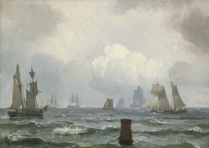 Lot 6074, Auction  115, Sørensen, Carl Frederik, Segelschiffe auf bewegter See 