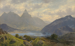 Lot 6123, Auction  115, Mosengel, Adolf Konrad Heinrich, "Lowerz": Der Lauerzsee mit dem Bergmassiv Mythen in der Schweiz, 