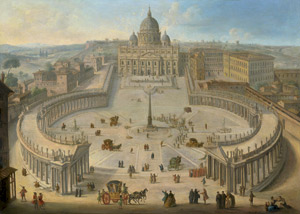 Lot 6226, Auction  115, Italienisch, 1. Hälfte 18. Jh. Blick auf die Piazza San Pietro in Rom