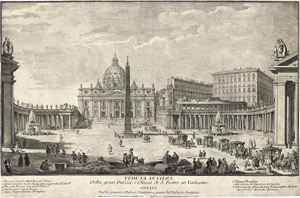 Lot 6245a, Auction  115, Pannini, Giovanni Paolo, Veduta intiera Della gran Piazza e Chiesa di S. Pietro in Vaticano