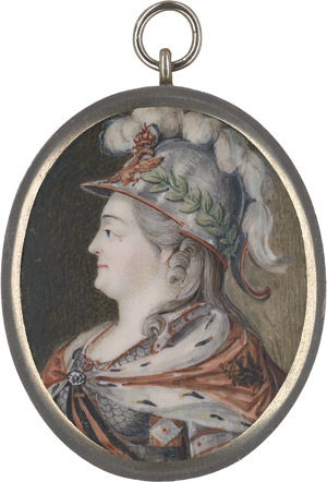 Lot 6475, Auction  115, Bogdanoff, Profilbildnis der Zarin Katharina der Großen von Russland als Minerva