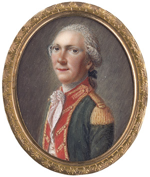 Lot 6482, Auction  115, Französisch, um 1770. Paar Offiziersbildnisse, beide in dunkelgrüner Uniform mit roten Revers und Kragen