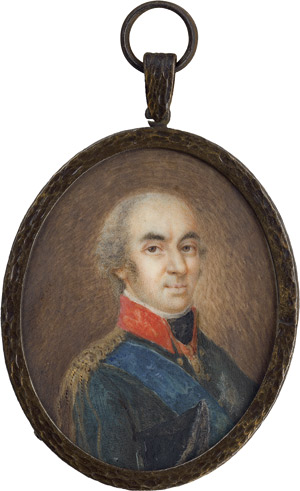 Lot 6506, Auction  115, Russisch, 1797-1801. Bildnis eines russischen Generals der Infanterie in dunkelgrüner Uniform mit russischem St. Andreasorden