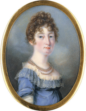 Lot 6559, Auction  115, Guérard, Bernhard Edler von, Bildnis der Duchesse d'Angoulême in blauem Kleid mit Perlenschmuck