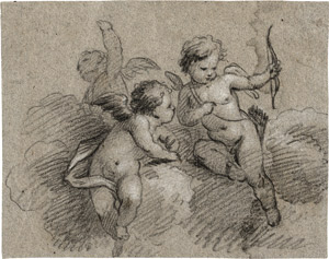 Lot 6658, Auction  115, Französisch, 18. Jh. . Drei Putti auf Wolken