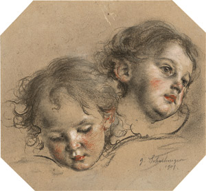 Lot 6833, Auction  115, Schachinger, Gabriel, Zwei Kinderköpfe