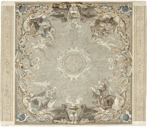 Lot 6836, Auction  115, Französisch, um 1870/80. Deckenentwurf für ein Akademiegebäude