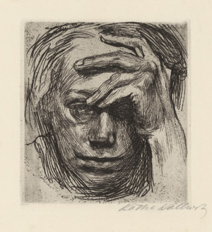 Lot 8068, Auction  115, Kollwitz, Käthe, Selbstbildnis mit der Hand an der Stirn